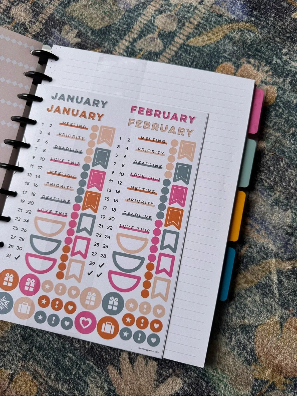 NWT The Happy Planner Multicolor 'Good Times' Raised Letter Big 4 Month Planne
